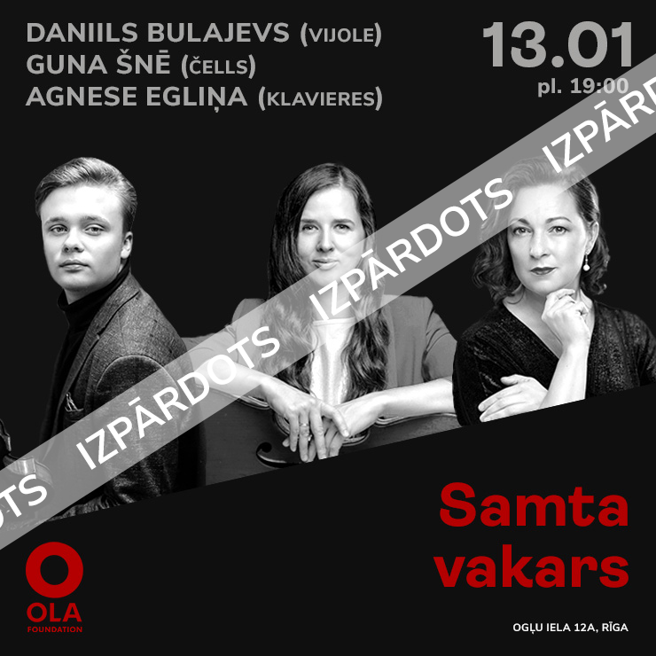 Daniils Bulajevs, Agnese Egliņa un Guna Šnē — koncerts