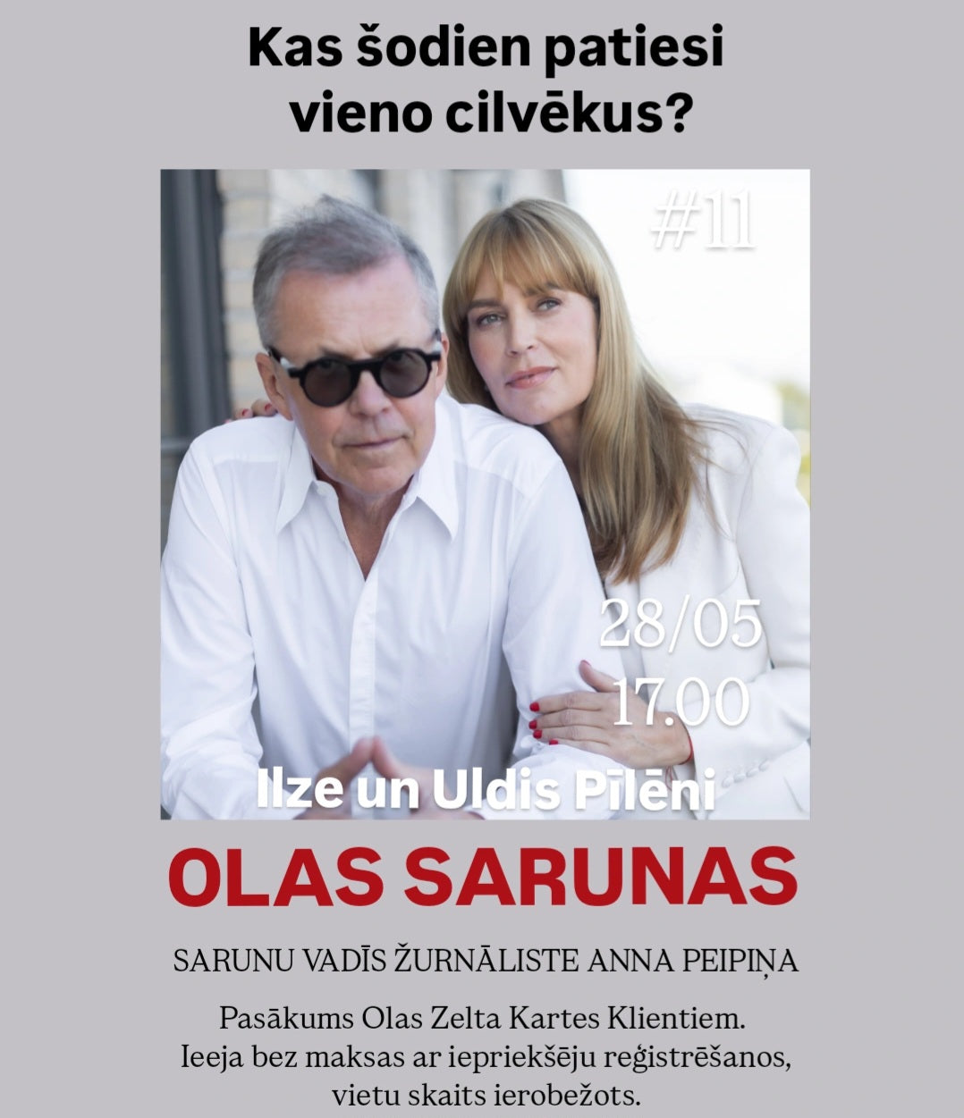 Kas šodien patiesi vieno cilvēkus? | tikai Zelta Kartes klientiem (reģistrācija beigusies)