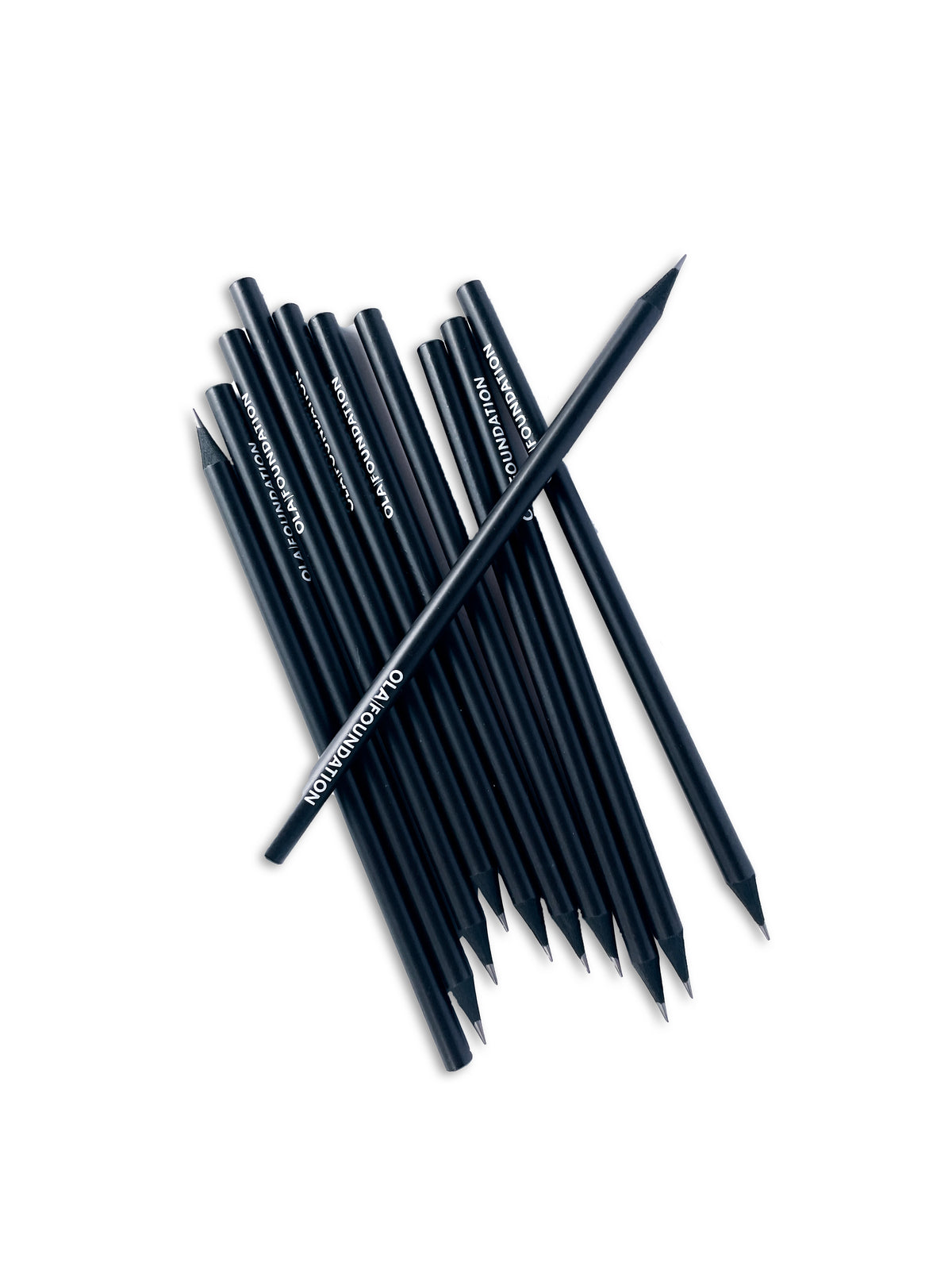 Set of 5 black wooden pencils